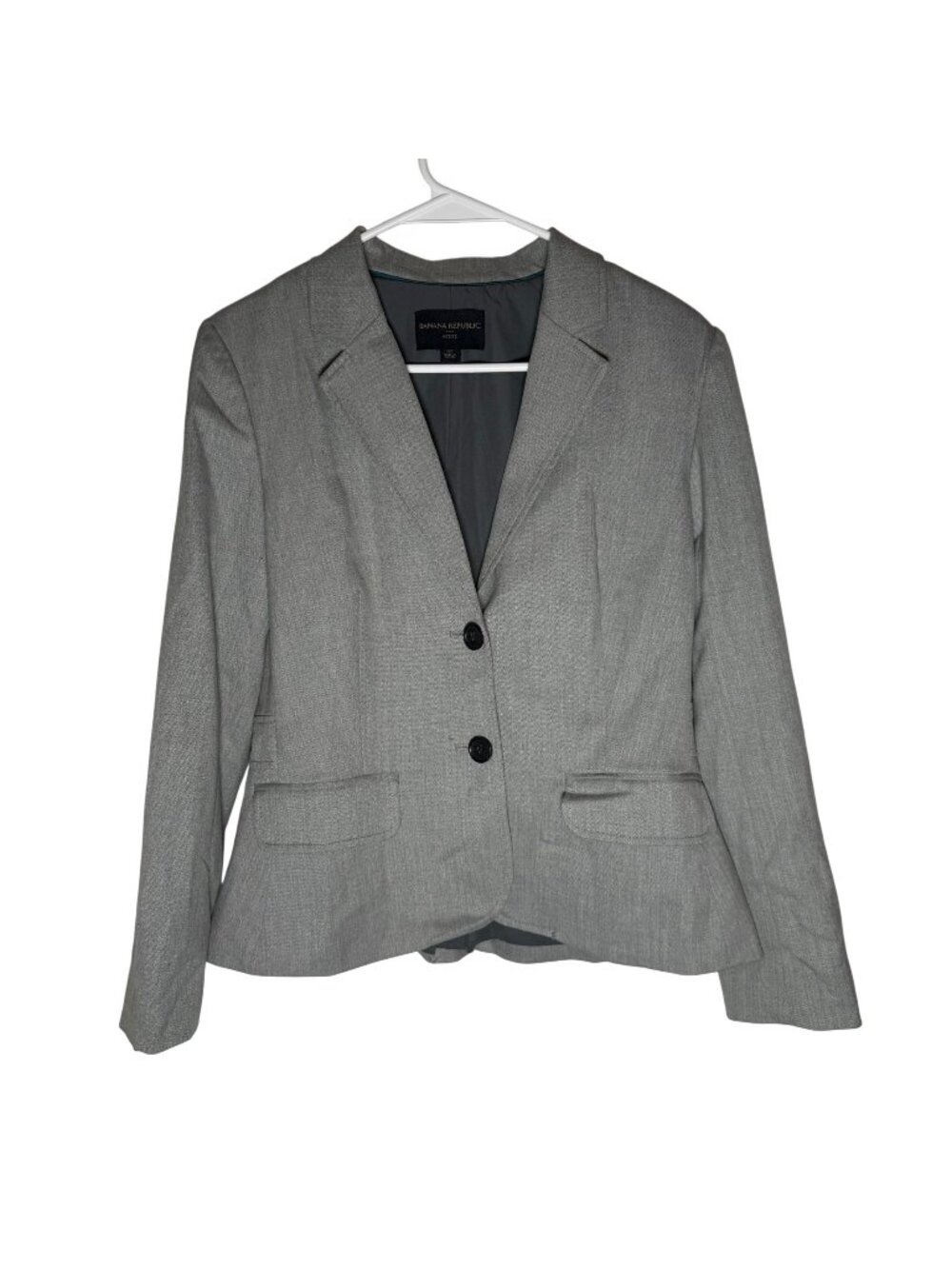 Banana Republic Gray Blazer Tailored Jacket With Peplum Back Size 10P